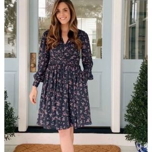 Gal Meets Glam Kelsey Faux Wrap Floral Dress Size 4